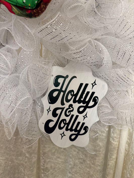 Door Sign Christmas Wreath Door Hanger