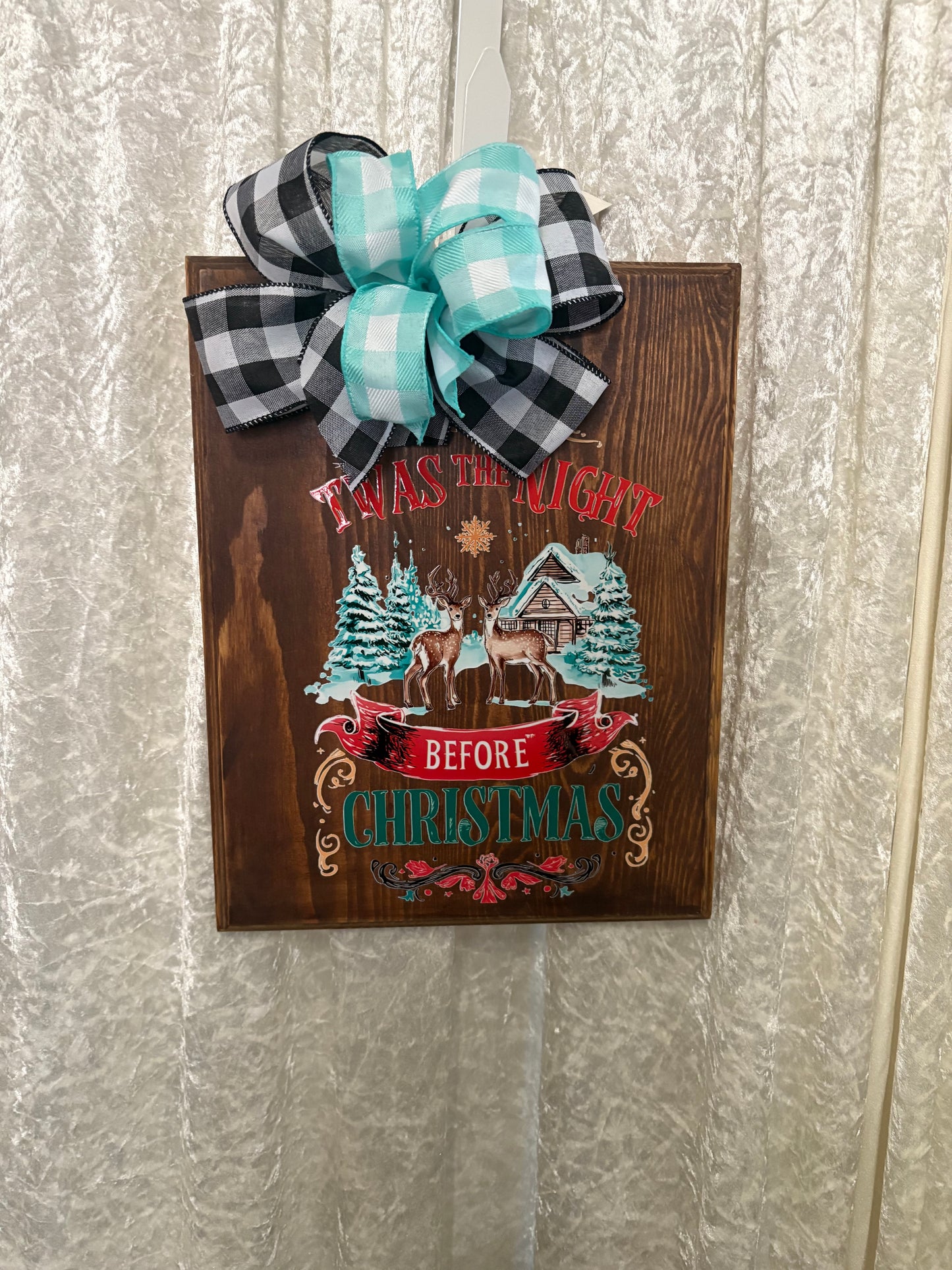 Christmas wood Sign Christmas Door Hanger