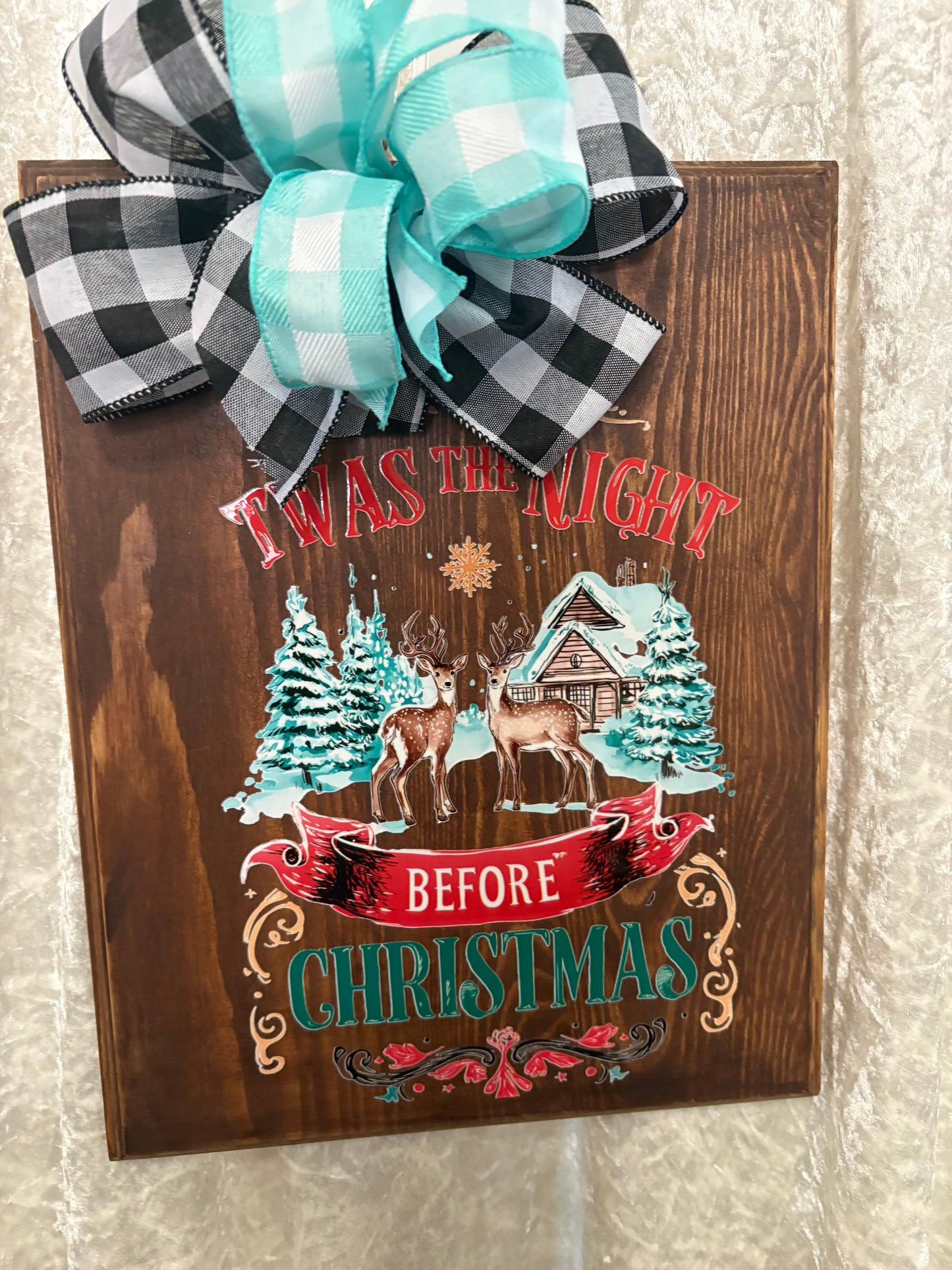 Christmas wood Sign Christmas Door Hanger