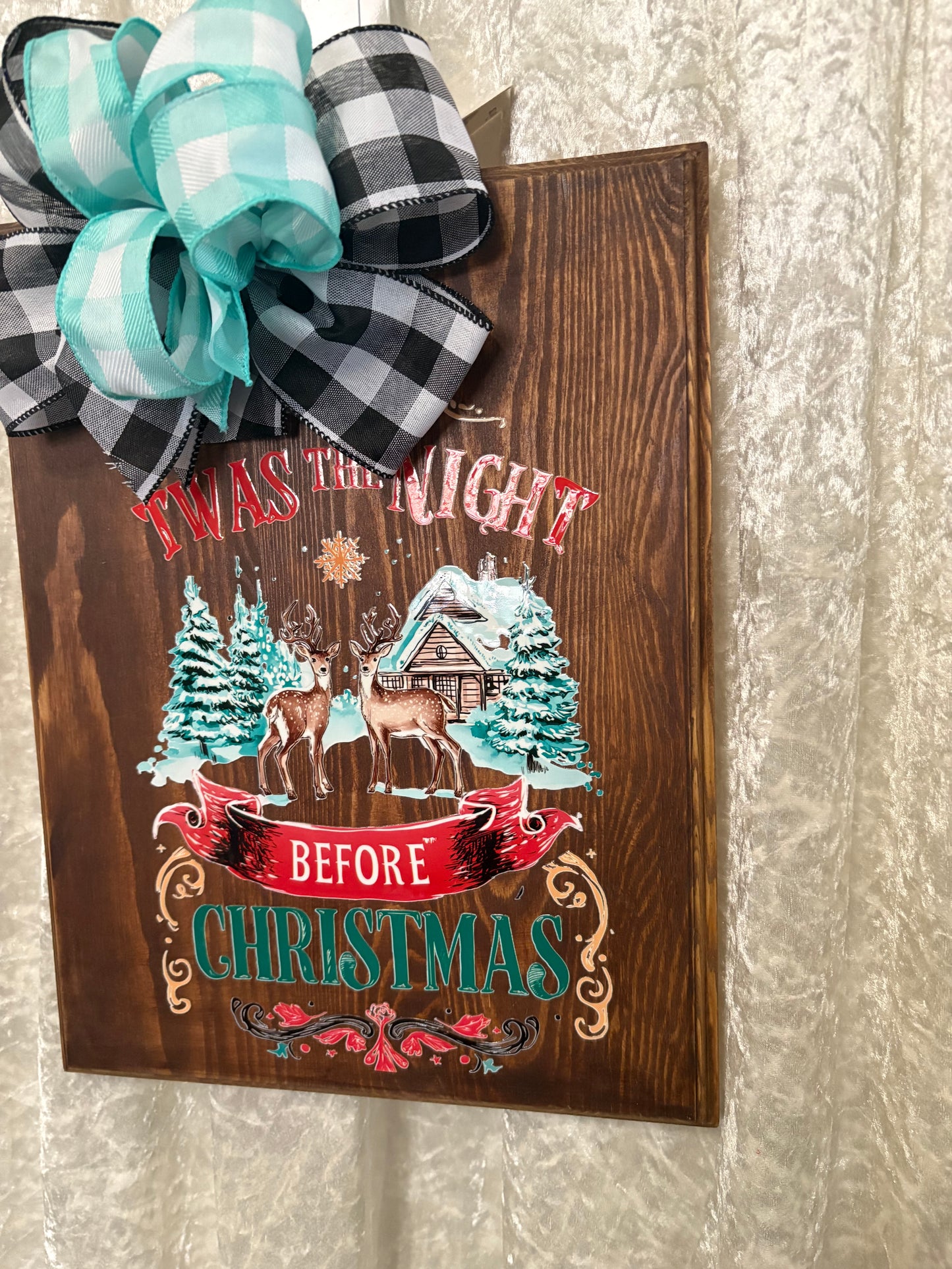 Christmas wood Sign Christmas Door Hanger