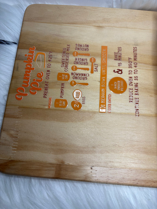 Christmas cutting board Recipe cutting board