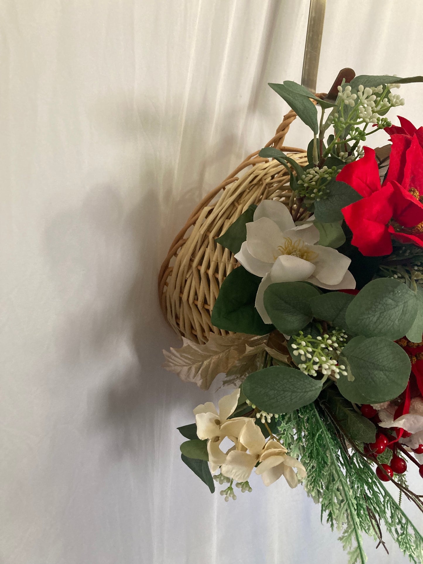 Christmas Door Basket Door Hanger Christmas floral basket
