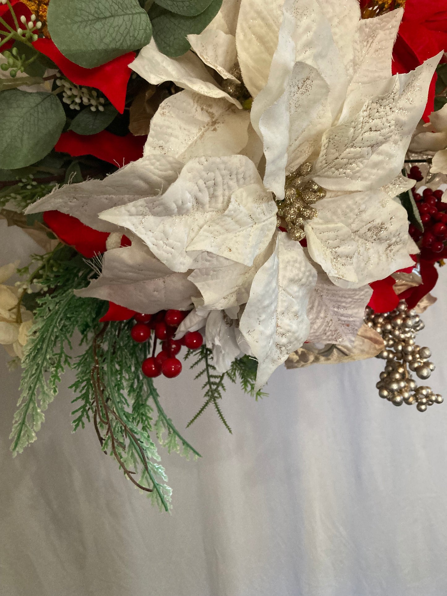 Christmas Door Basket Door Hanger Christmas floral basket