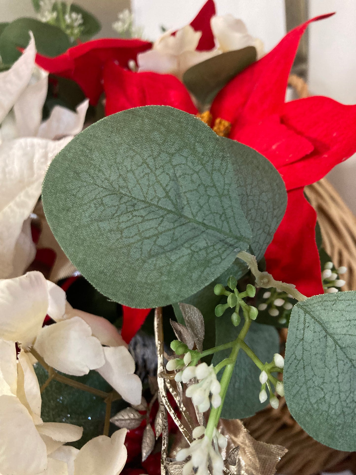 Christmas Door Basket Door Hanger Christmas floral basket