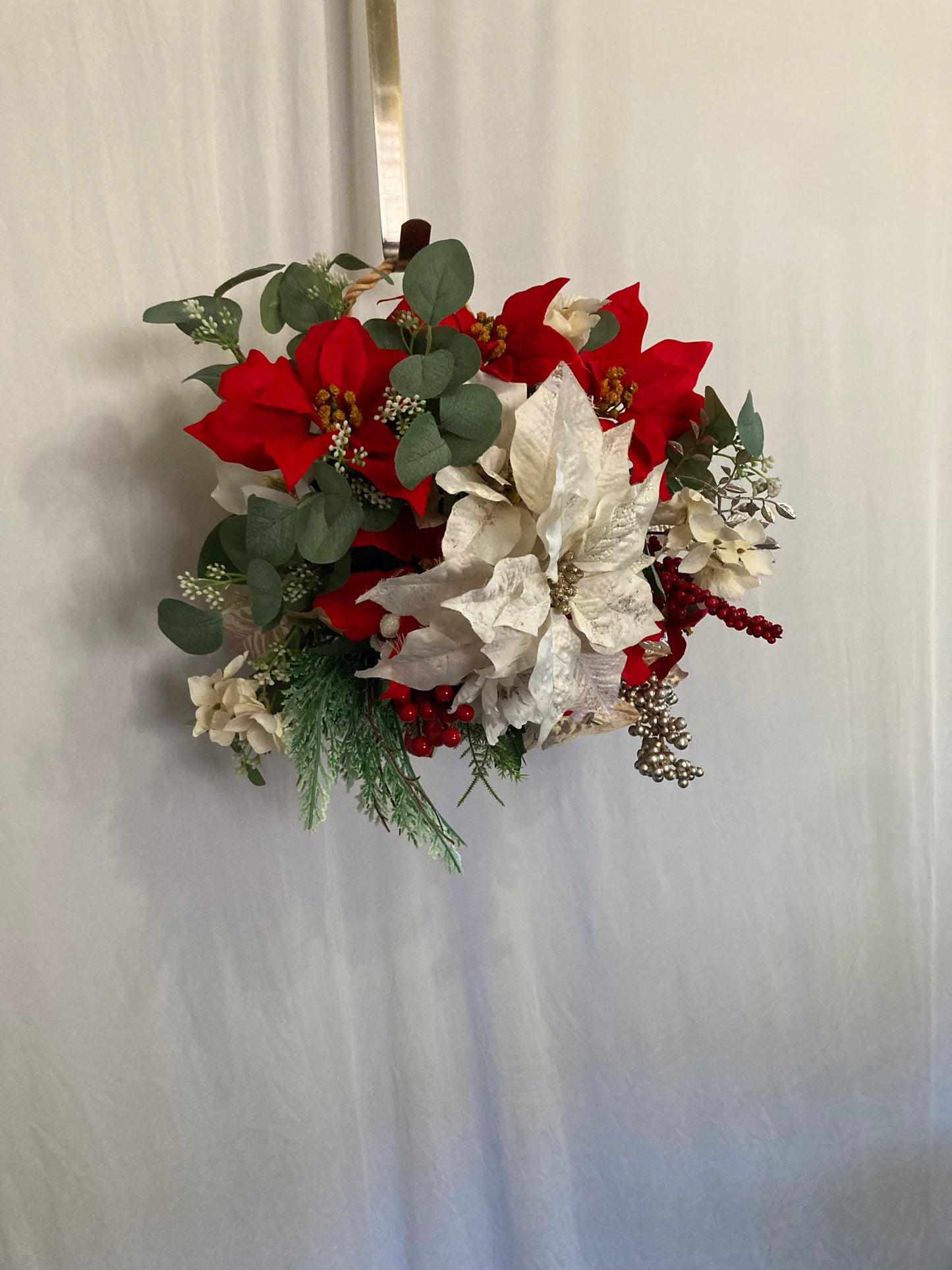Christmas Door Basket Door Hanger Christmas floral basket