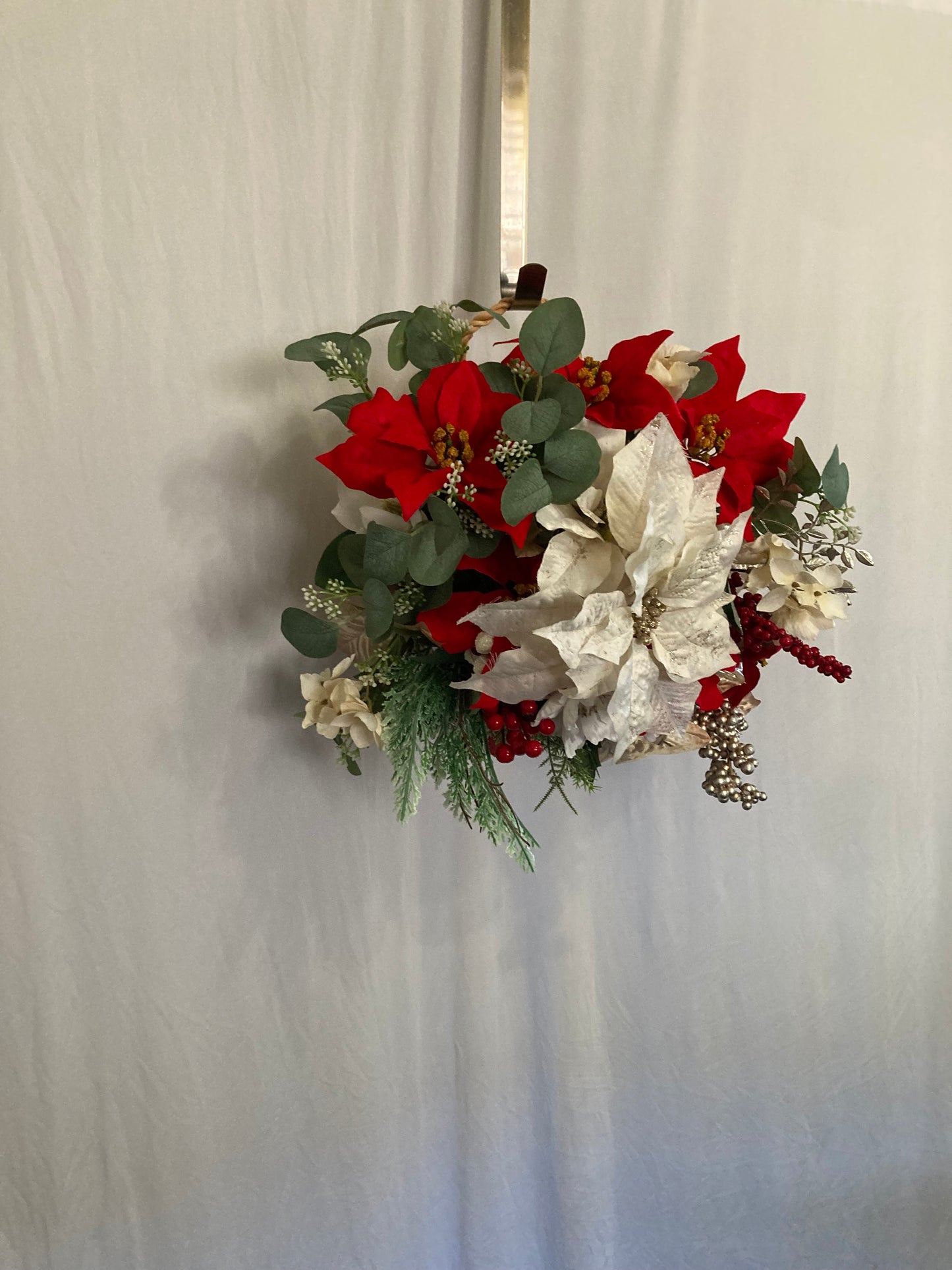 Christmas Door Basket Door Hanger Christmas floral basket