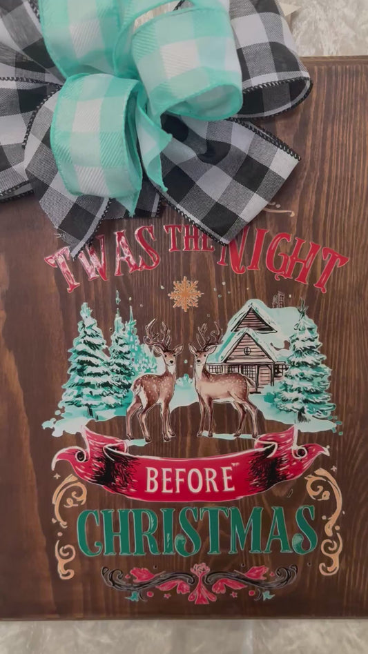 Christmas wood Sign Christmas Door Hanger